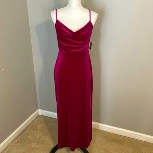 Magenta velvet maxi gown